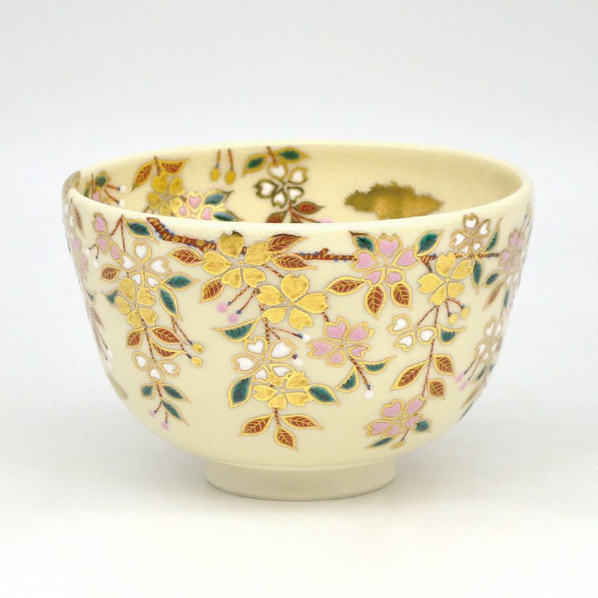 茶道具 抹茶茶碗（まっちゃちゃわん） 茶碗 仁清 枝垂桜 田中 万祥