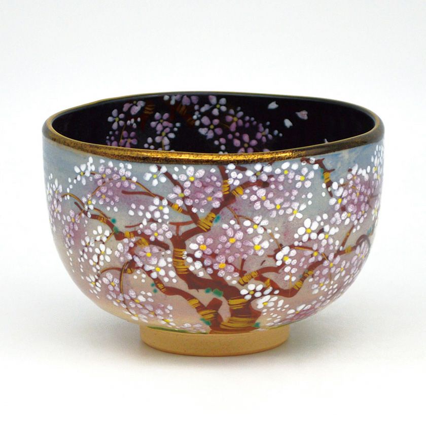 神楽窯 お抹茶茶碗 東大寺 木箱付き 茶道具 抹茶茶碗（まっちゃちゃわん） 茶碗 乾山 嵯峨野の桜 壱休窯