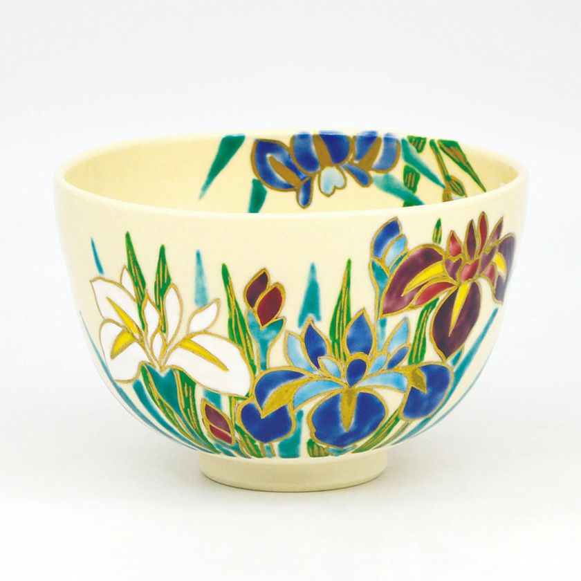 茶道具 抹茶茶碗（まっちゃちゃわん） 茶碗 仁清 花菖蒲 伊坂 清香